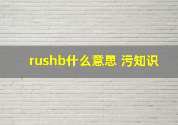 rushb什么意思 污知识